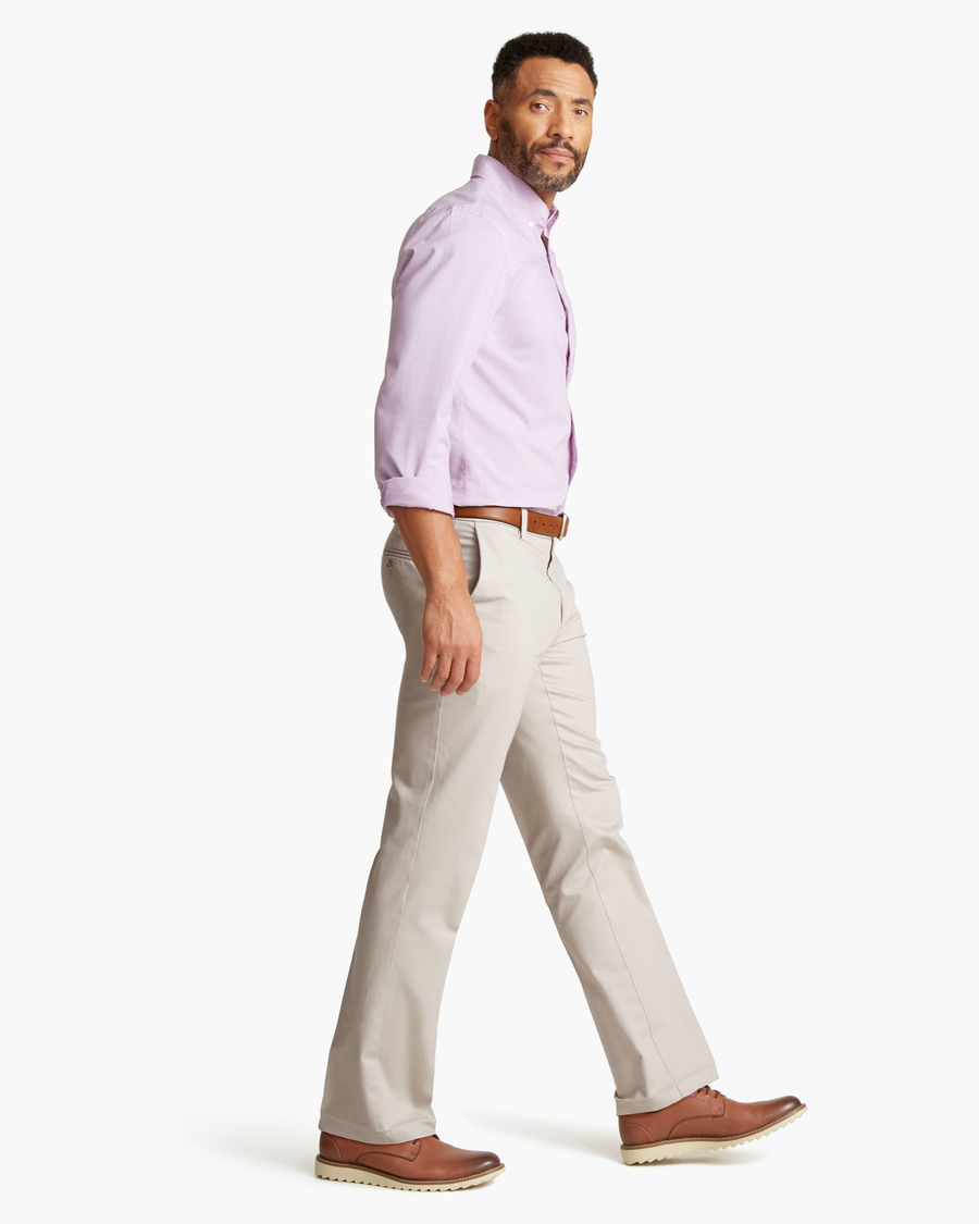 Light Khaki Solid Classic Fit Formal Trouser | Greenfibre